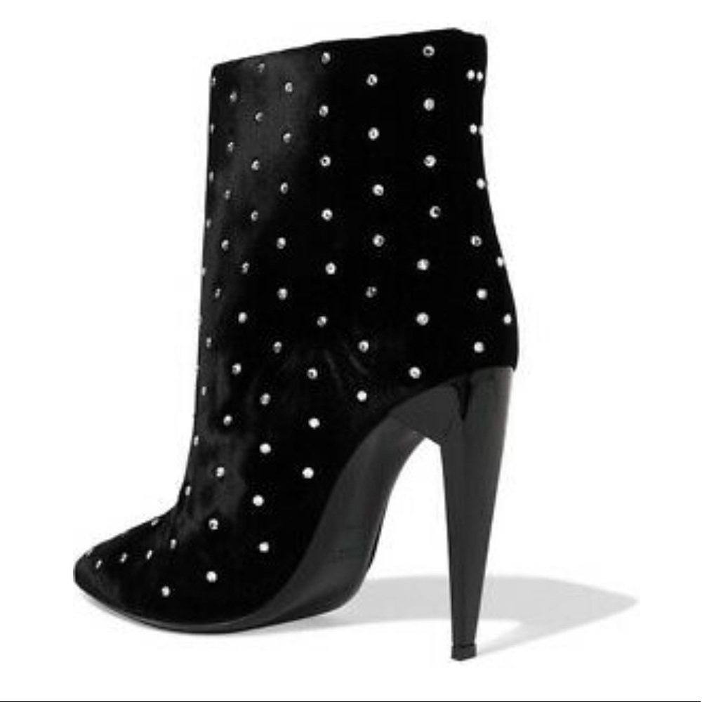 SAINT LAURENT Velvet Crystal Bootie - Picture 5 of 8